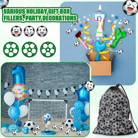Sotiff soccer-themed party favors for events.