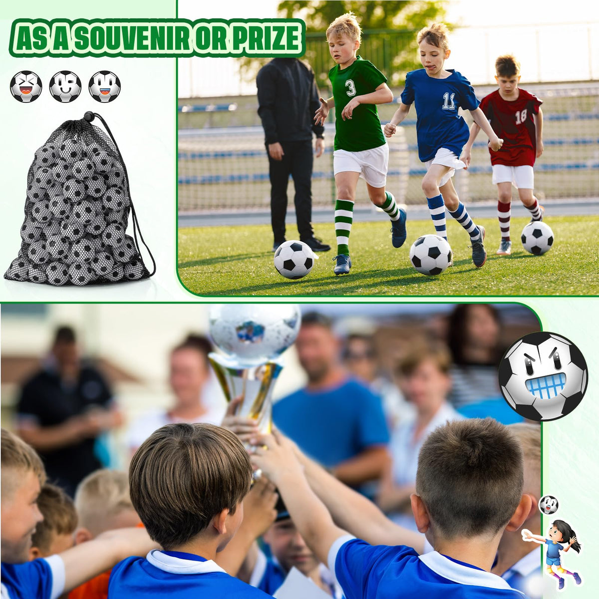 Sotiff soft foam soccer ball offers comfortable grip.