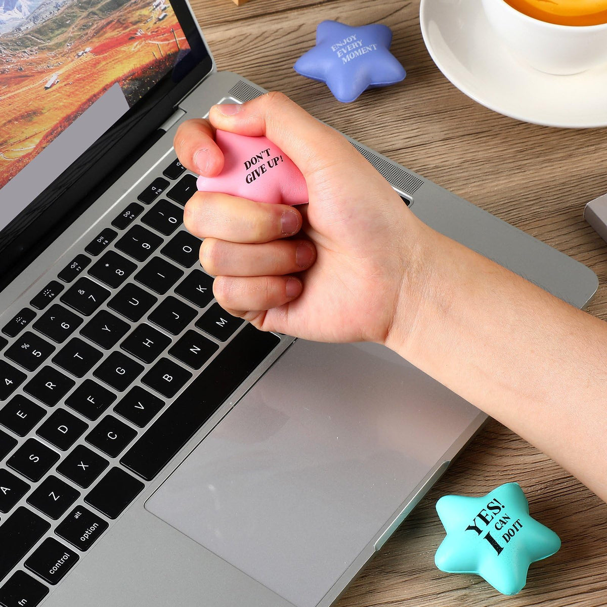 Sotiff green star stress ball durable PU foam for long-lasting play