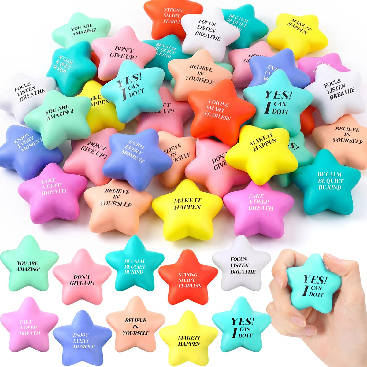 Sotiff star stress ball in light blue ready for desk fidgeting and focus