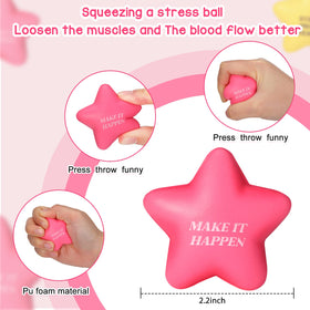 Sotiff star stress balls made of soft PU foam for comfortable squeezing.