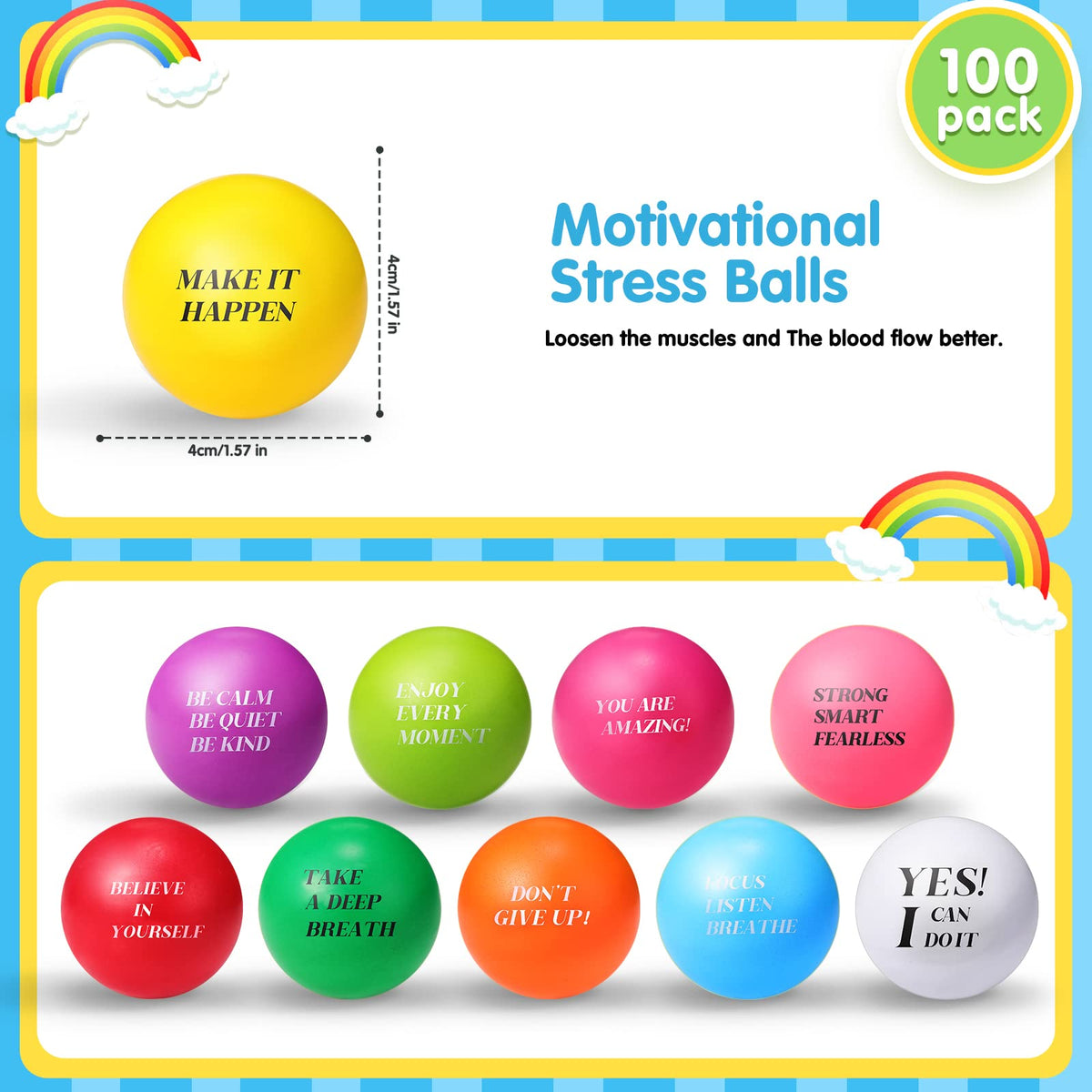 Sotiff 1.57 inch grip stress ball design for easy handling and tension relief.