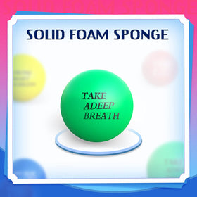 Sotiff stress ball in blue foam close-up for quick focus during meetings