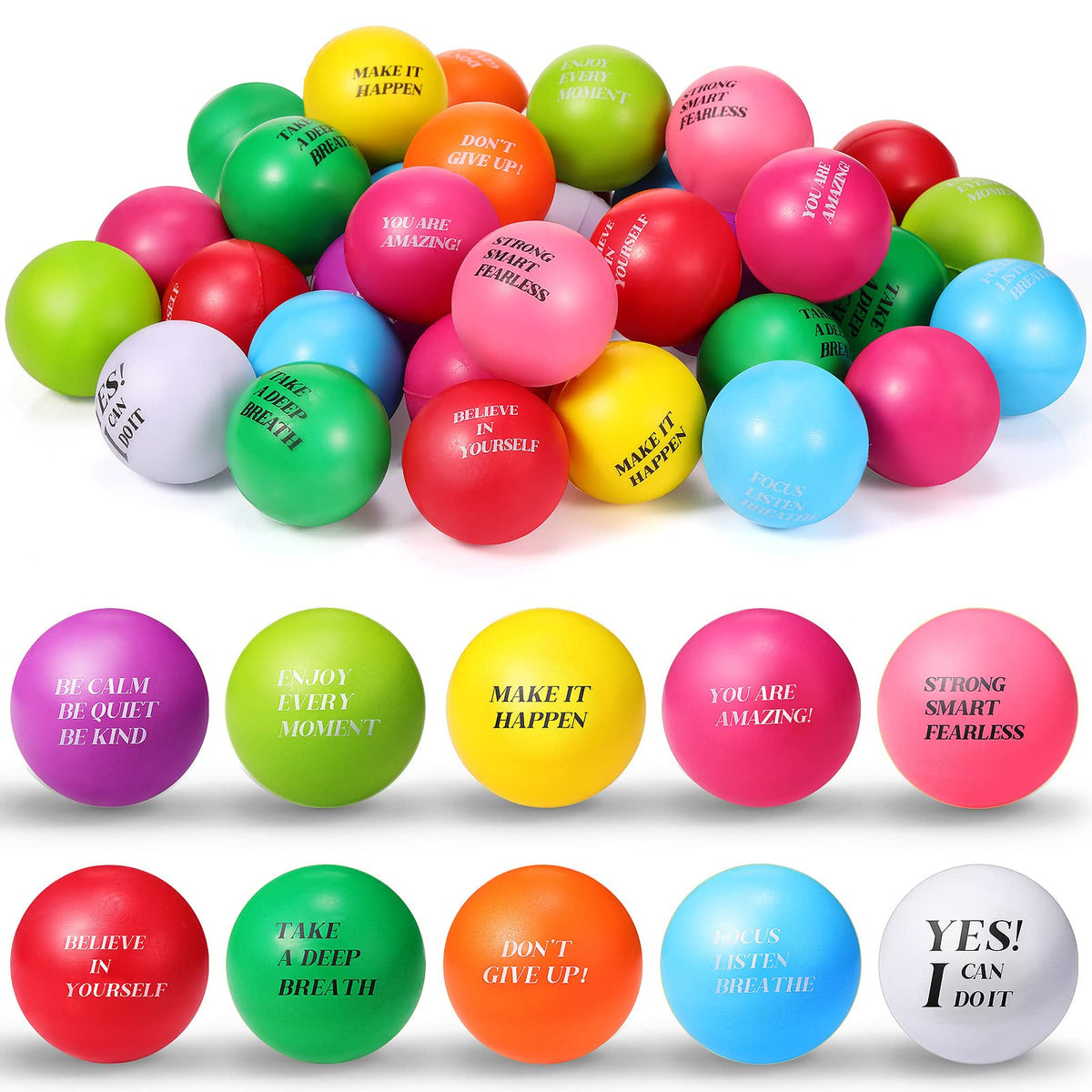 Sotiff stress ball bulk 100-piece color set for classroom and office positivity.