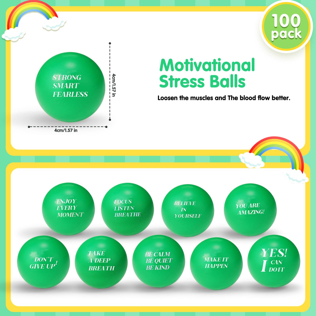 Sotiff motivational quotes green stress ball promotes workplace encouragement.