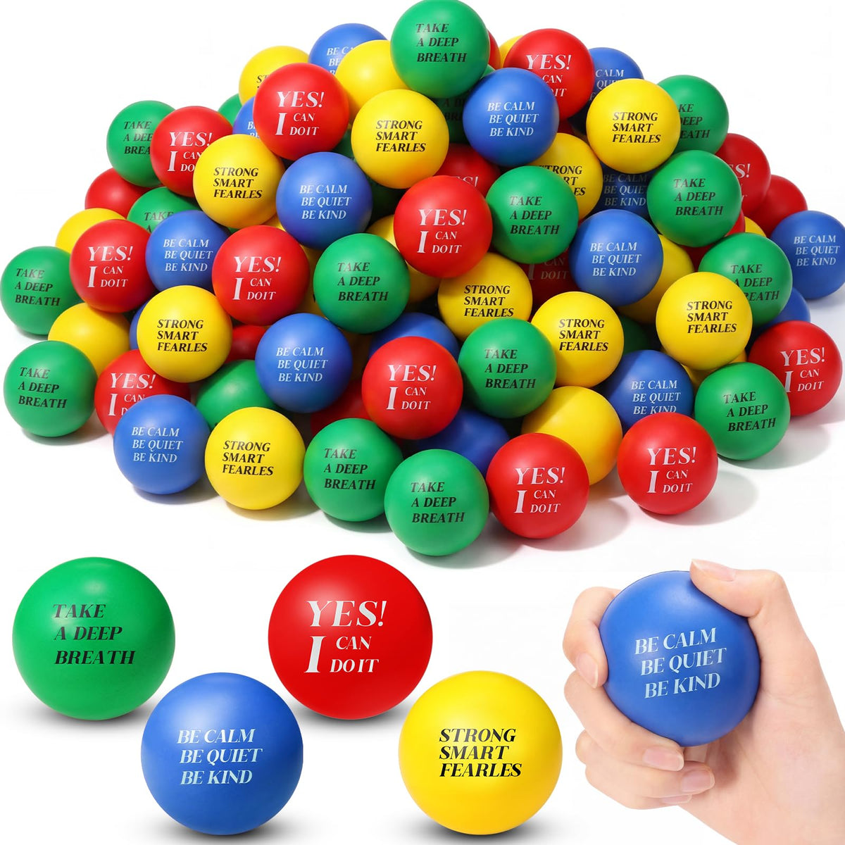 Sotiff stress ball in red foam close-up, ideal for desk breaks and quick focus