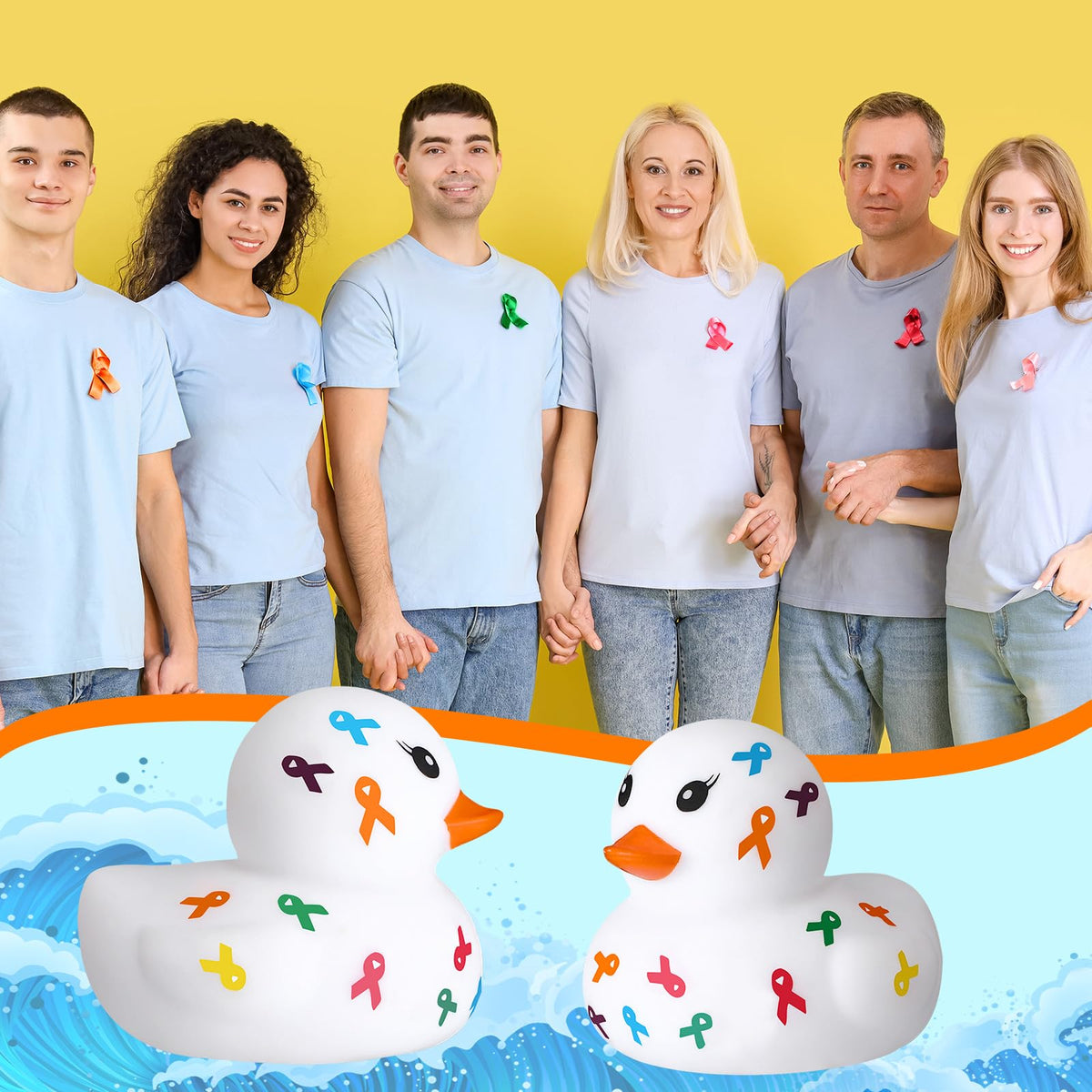 Sotiff rubber ducks suitable for nurse appreciation gifts and cause-related activities.