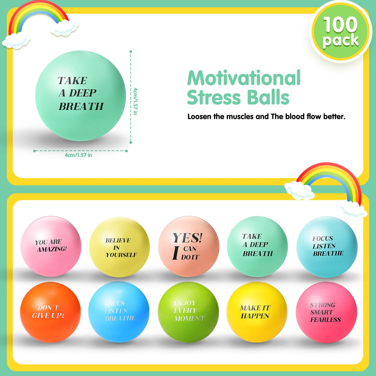 Sotiff ten-color variety stress balls offer mood-matching options.