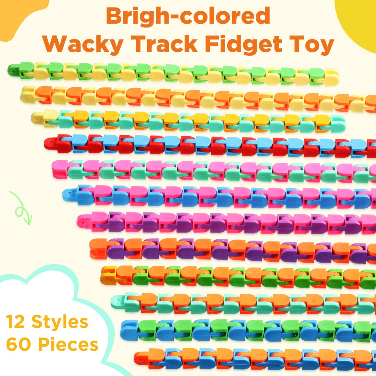 Sotiff Wacky Track close-up of 24-link snake with smooth pivots