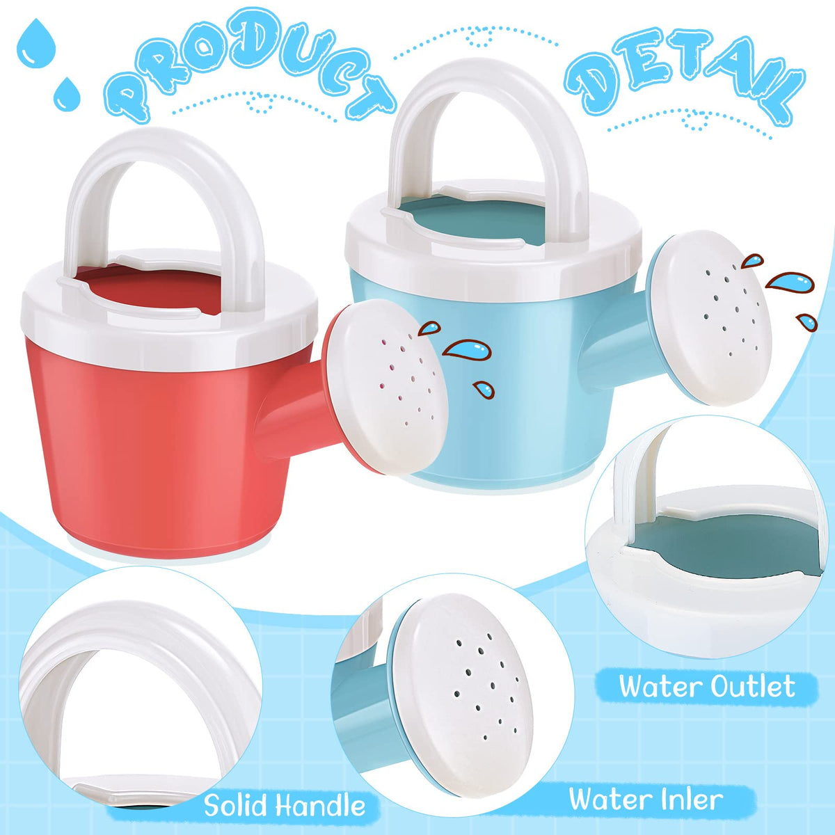 Sotiff colorful watering cans set great for shared garden and bath play