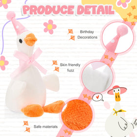 Soulchen Adopt a Goose board with plush geese, playful party theme prop.