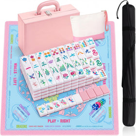 Soulchen pink acrylic Mahjong tiles set for family game night