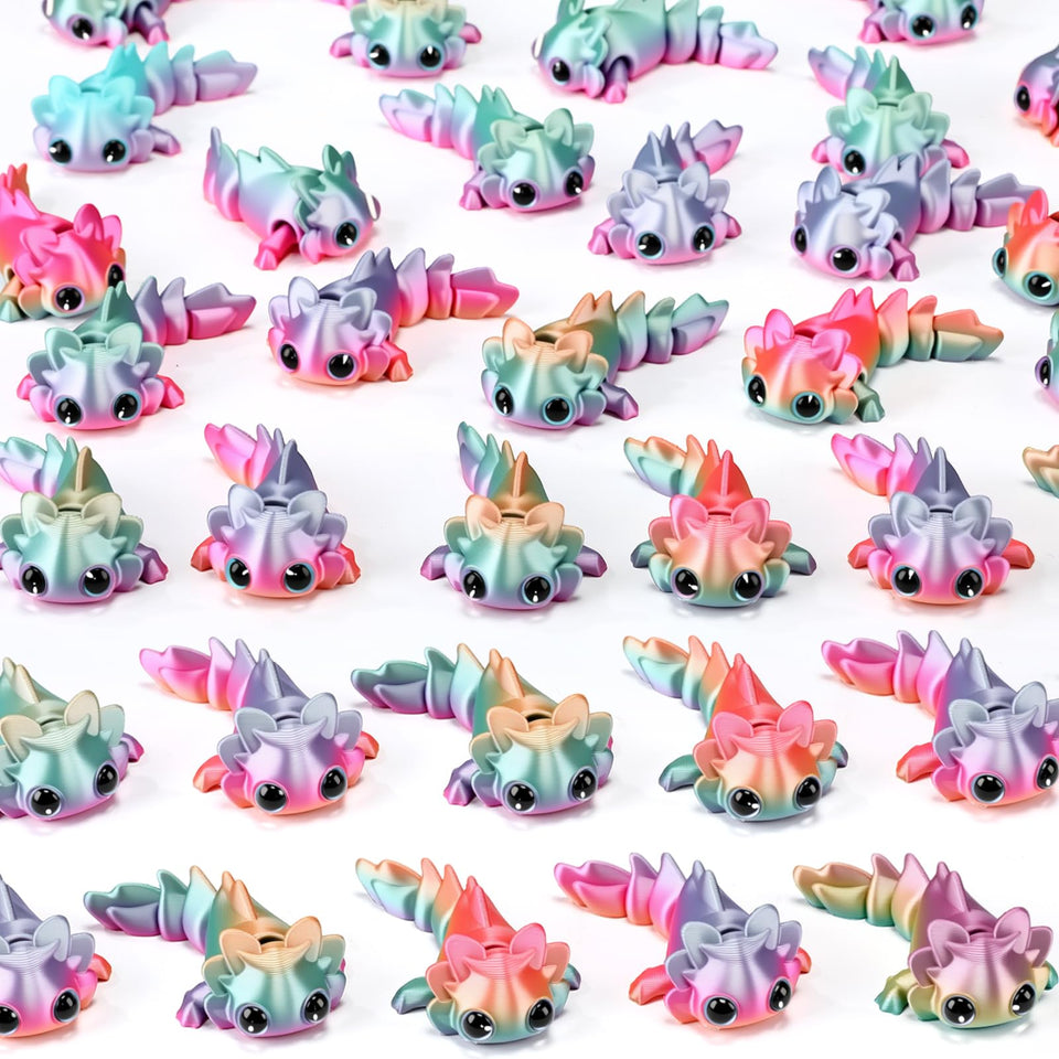 Soulchen axolotl figure with macaroon gradient, ideal for party decor and party favors