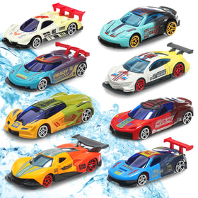 Soulchen color-changing cars in water reveal vibrant hues for bath-time fun.