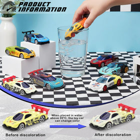 Soulchen 8-pack cars with varied before/after color patterns in water exposure.