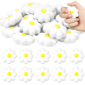 Soulchen daisy stress ball 24-pack in white and yellow, ideal for gifting and party favors.