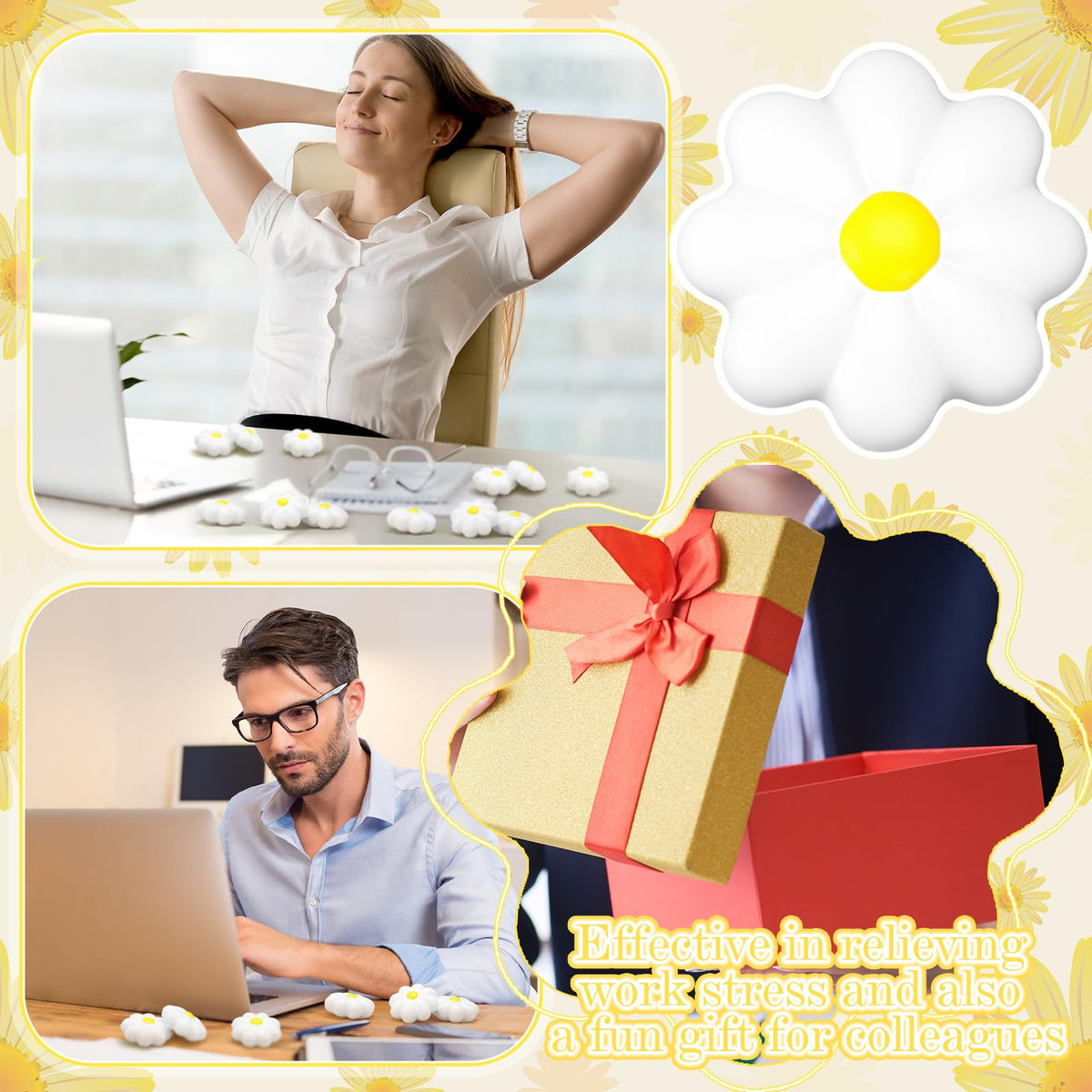 Soulchen daisy stress ball pack ideal for spring parties and gifting.