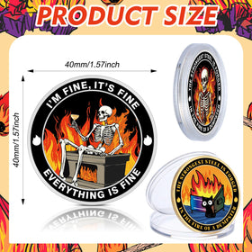 Soulchen Dumpster Fire coin back shows playful patterns for gifting.