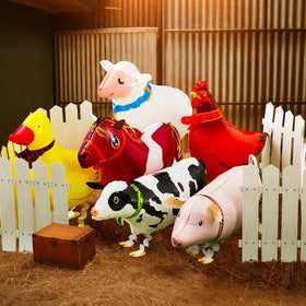Soulchen farm animal balloon rooster adds lively barnyard flair to events