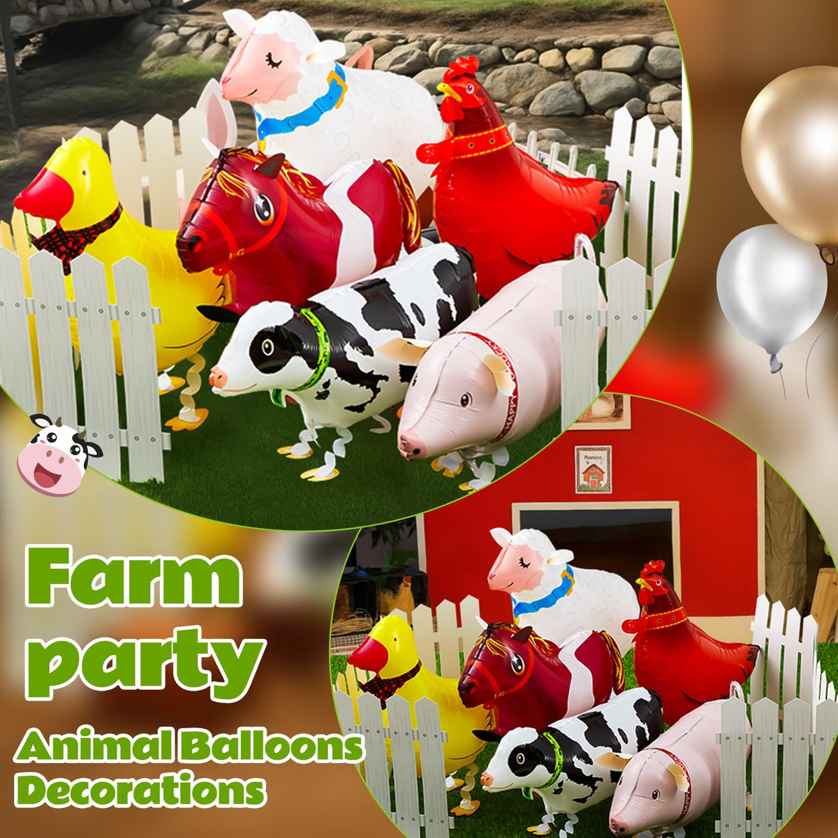 Soulchen farm animal balloon sheep provides soft color accents indoors