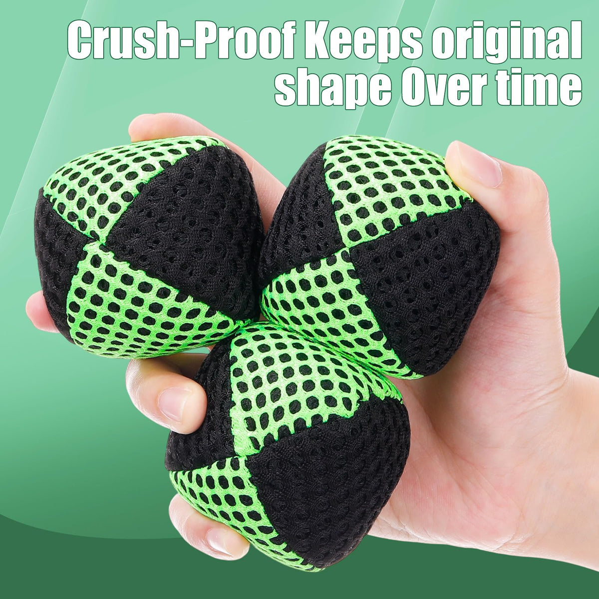 Soulchen juggling balls side view highlighting durable stitching for reliable performance.