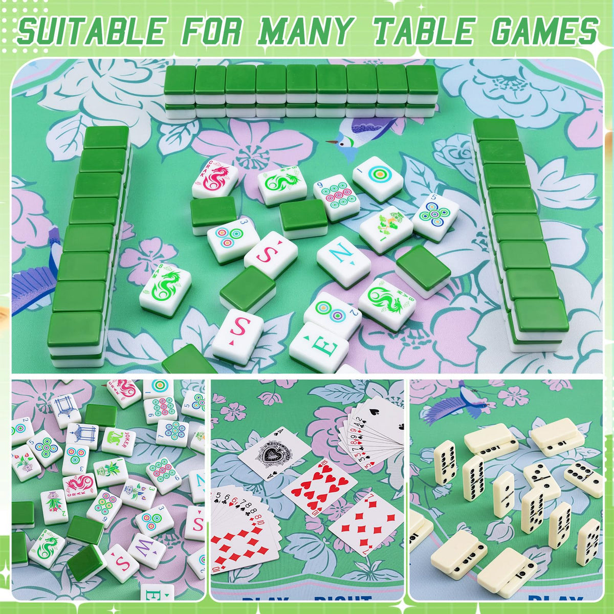 Soulchen Mahjong Mat is 2mm thick, reducing tile noise during rounds.