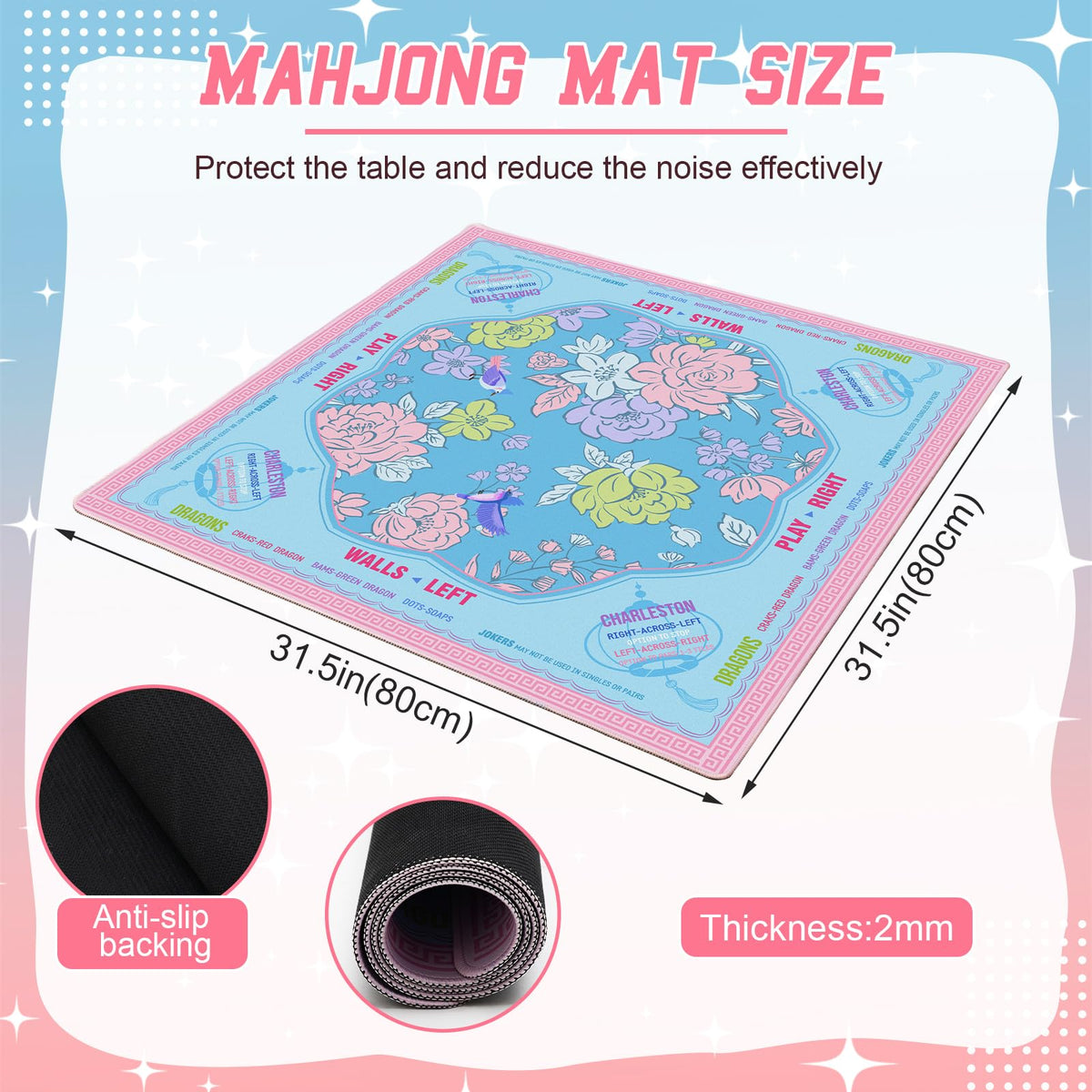 Soulchen Mahjong mat 2mm thick for quiet, stable gaming.