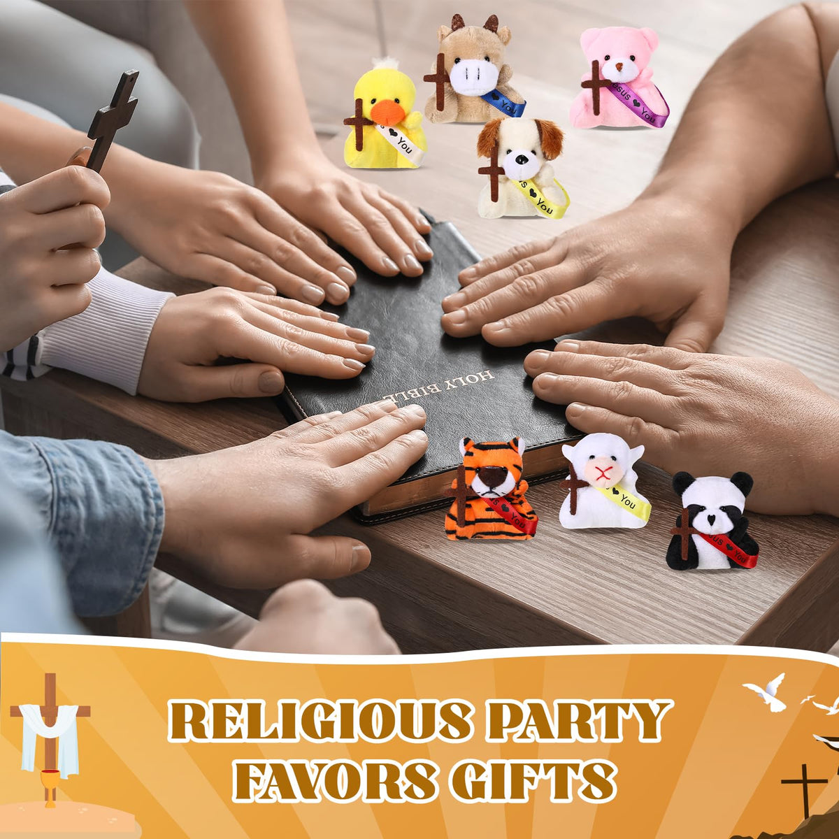 Soulchen mini plush with ribbon and cross details ideal for party favors
