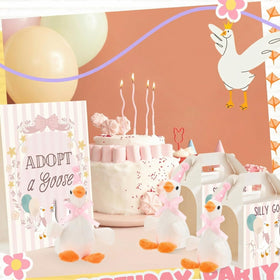 Soulchen pink goose set, charming decor for bedrooms and parties.