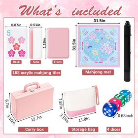 Soulchen pink leather suitcase for portable Mahjong set