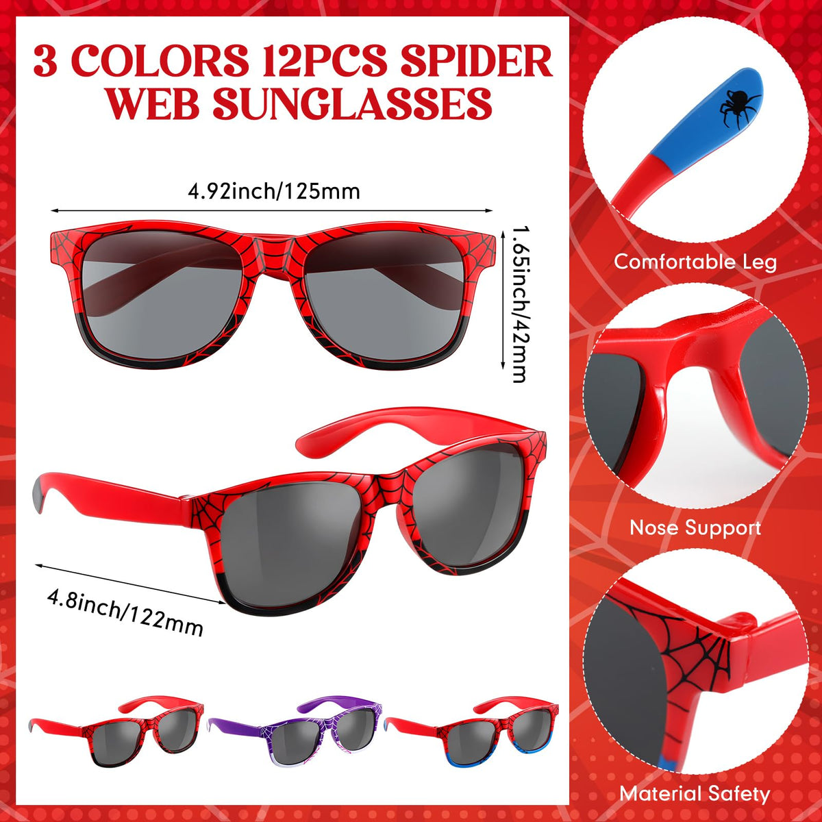 Soulchen spider eye glasses provide a playful accessory for photo moments