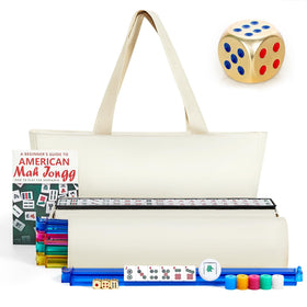 SOULGAME American Mahjong tiles set of 166 arranged for a game night, highlighting tile variety.