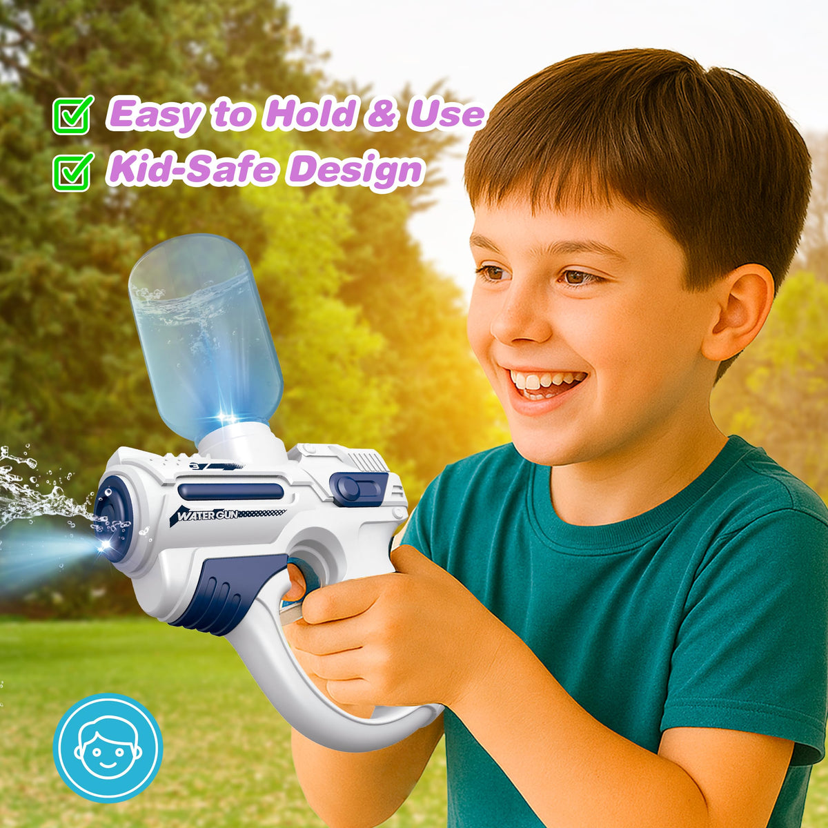 South Beach Bubbles 7oz easy-fill tank speeds refills during play.