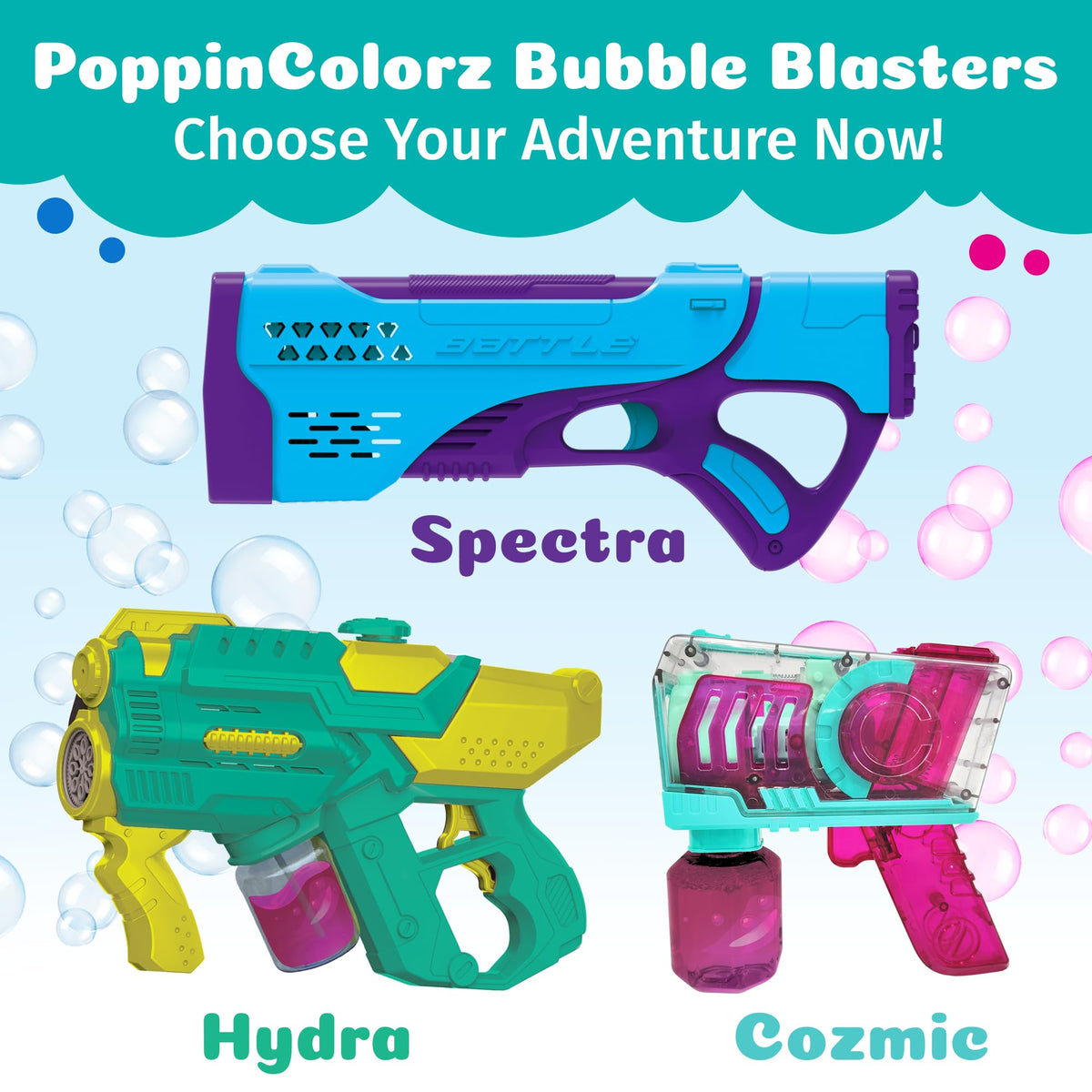 PoppinColorz Click Trigger ease-of-use for kids during bubble play