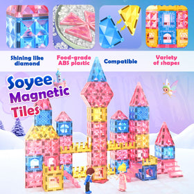 Soyee Magnetic Tiles color game fosters color recognition and pattern play