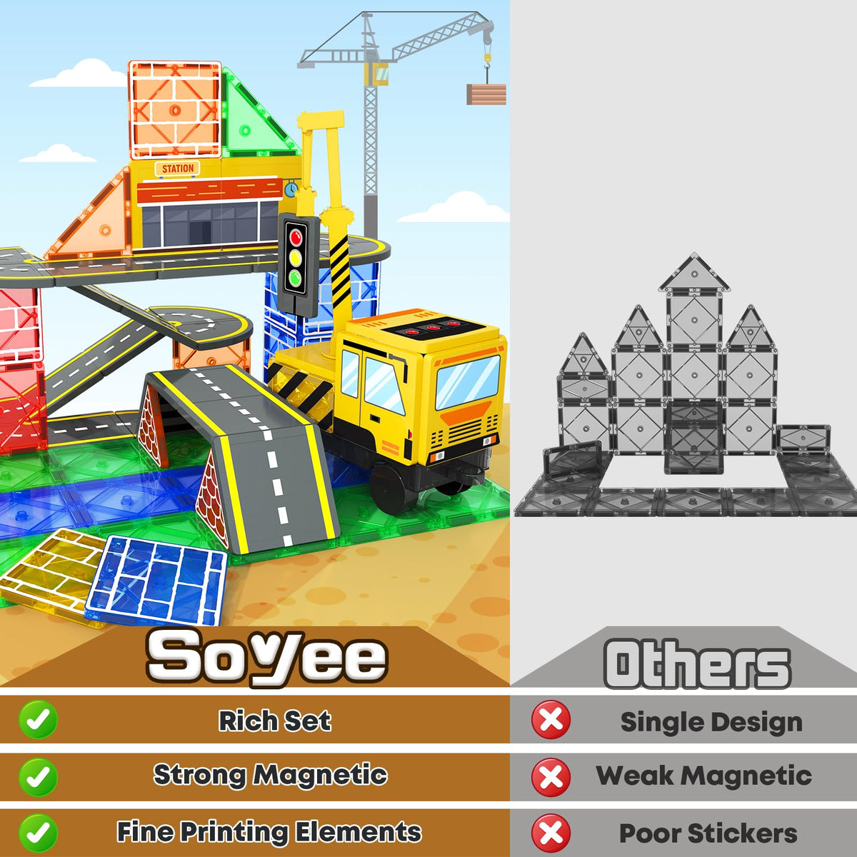 Soyee engineering vehicles and magnets encourage hands-on STEM-style play