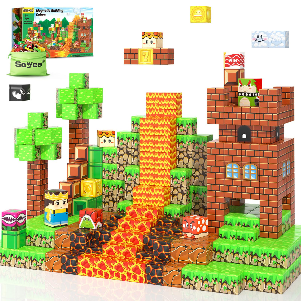 Soyee Magnetic Blocks 1-inch cubes in unboxed view promote hands-on exploration and creativity