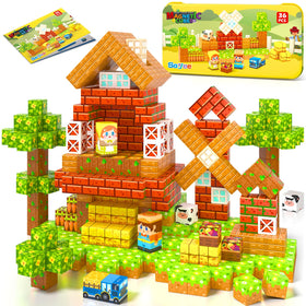 Soyee Magnetic Blocks travel box displaying portable play setup for trips and car rides.