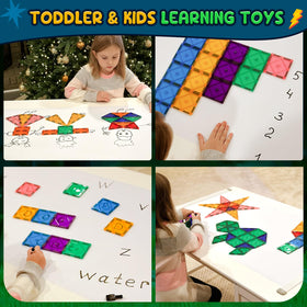 Soyee magnetic tiles beginner castle kit supports safe, simple building