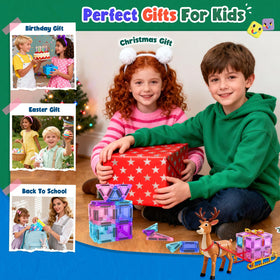 Soyee Magnetic Tiles kids assembly encourages teamwork and sharing