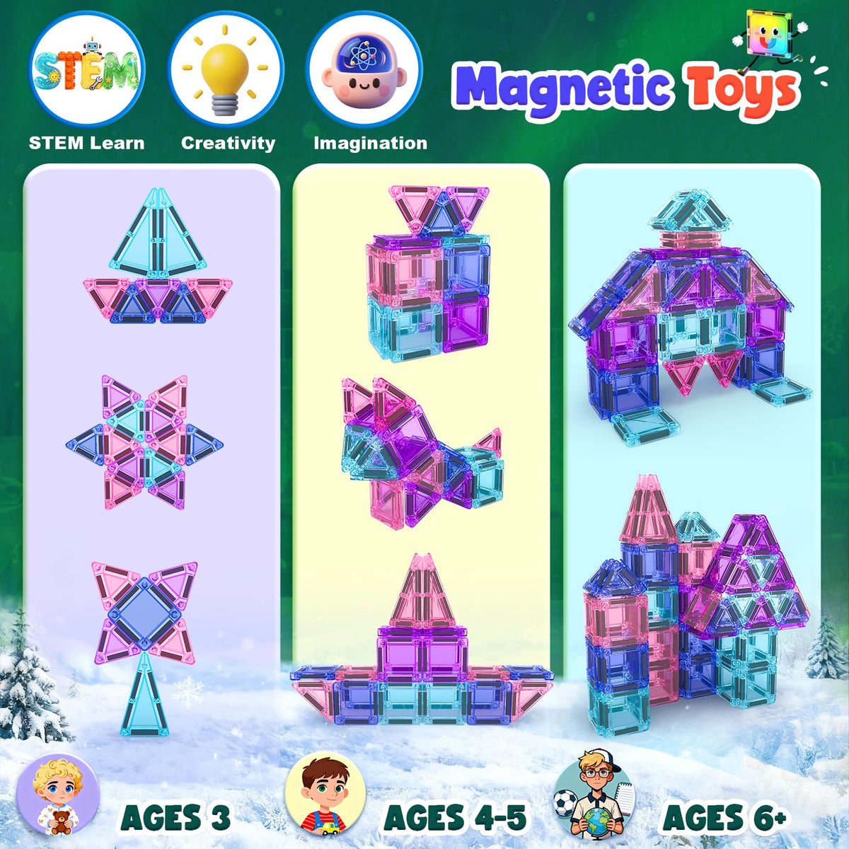 Soyee Magnetic Tiles safety with rounded edges supports safe play
