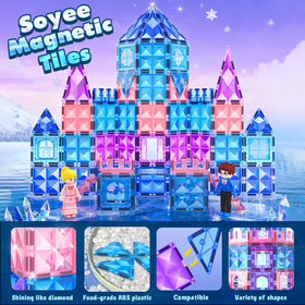 Soyee Magnetic Tiles 2 dolls figures ideal for princess pretend play.