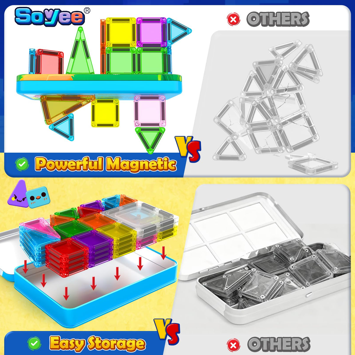 Soyee ABS construction promises durable, non-toxic blocks for everyday use.