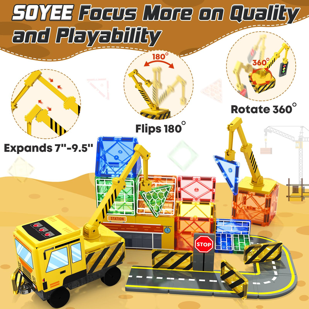 Soyee railway and road pieces enable realistic city layout and train scenes