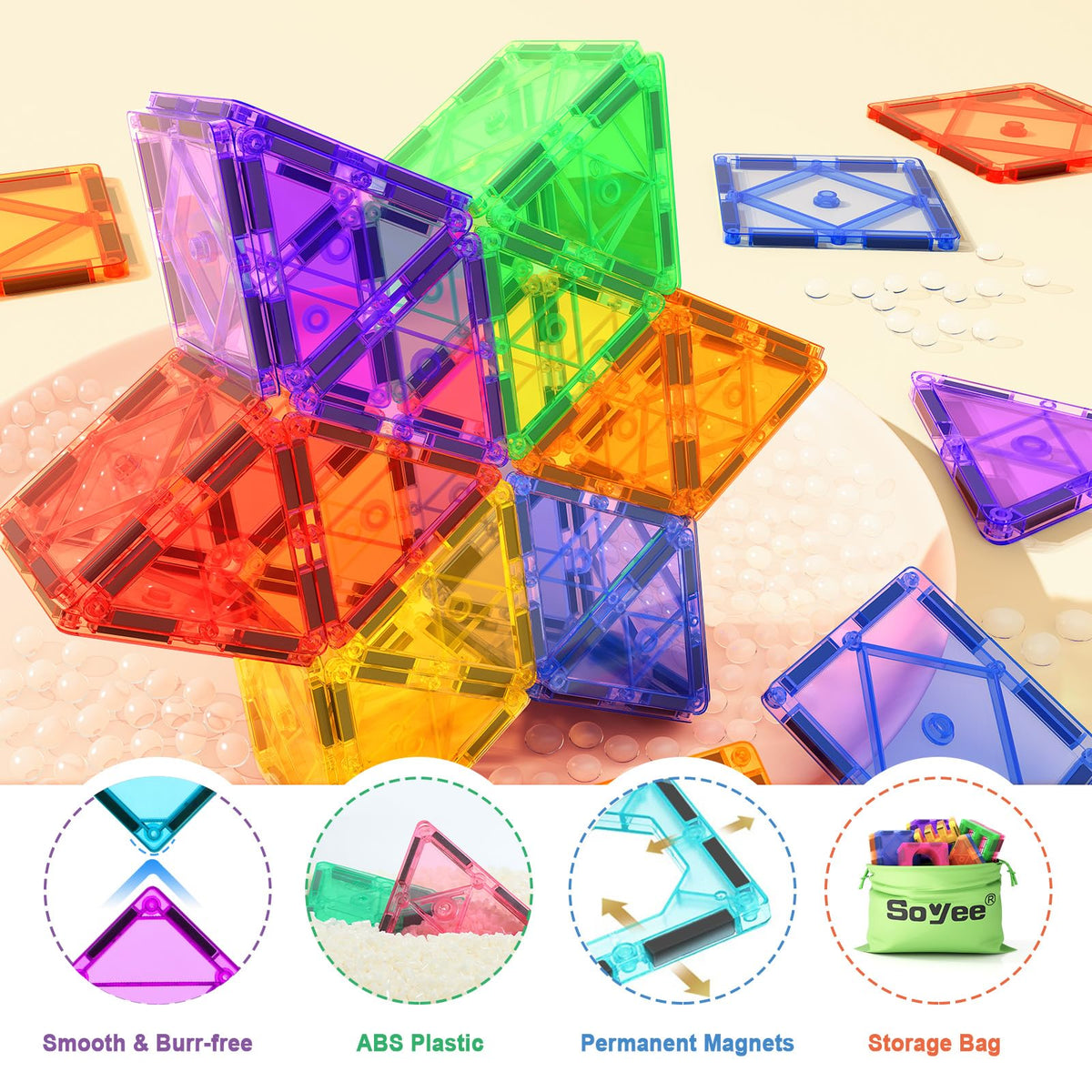 Soyee transparent rainbow tiles for color recognition and planning