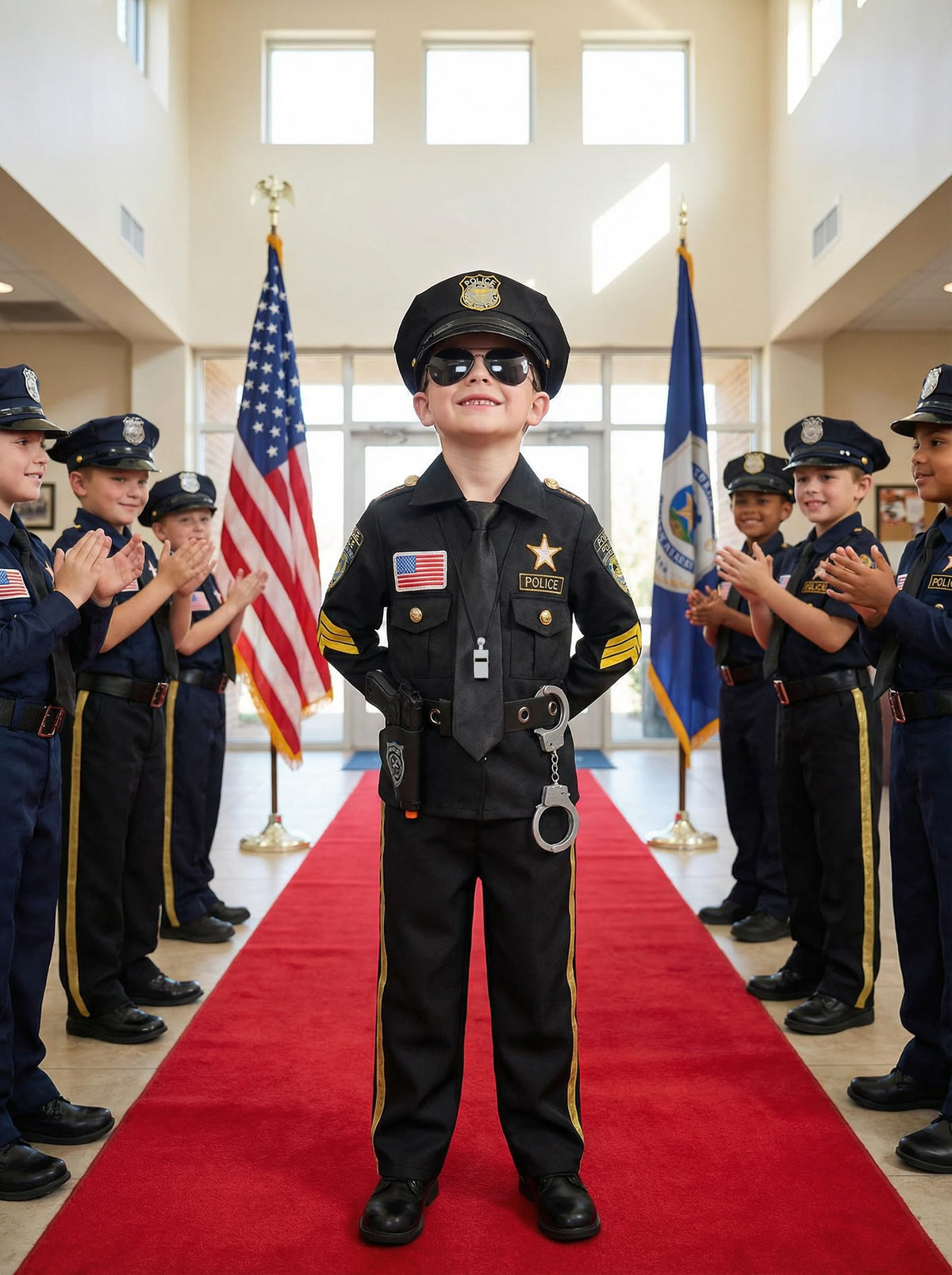 Soyoekbt police officer belt and tie provide secure, complete costume fit.