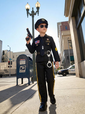 Soyoekbt police officer costume pants with durable fabric for active play.