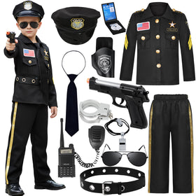 Soyoekbt police officer costume top with patches for authentic roleplay.