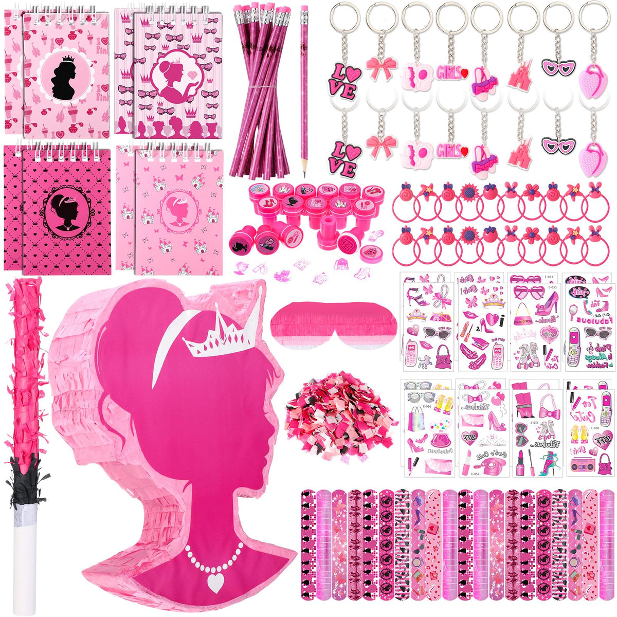 Spakon Pink Piñata Set main image shows the sturdy piñata ready for a vivid party experience.