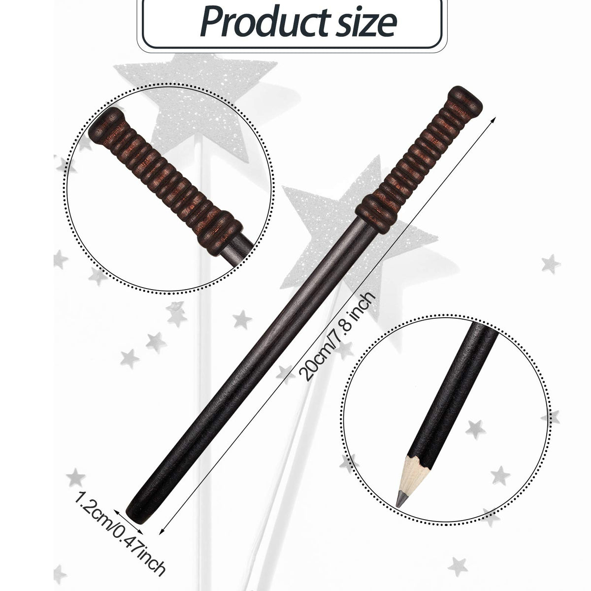 Spakon wand-pencil wood texture highlights tactile writing appeal.
